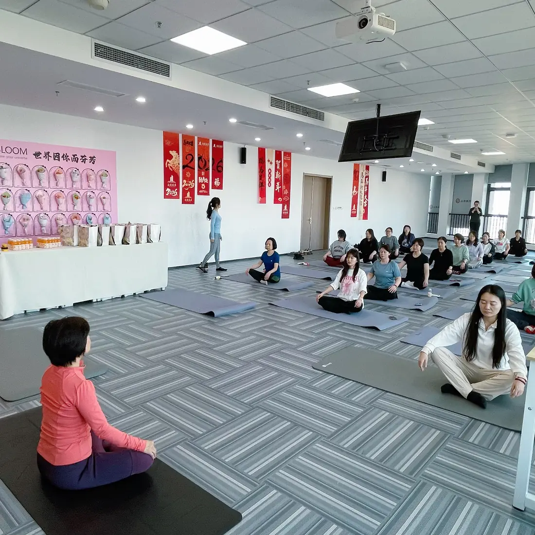 Yoga class for company employees